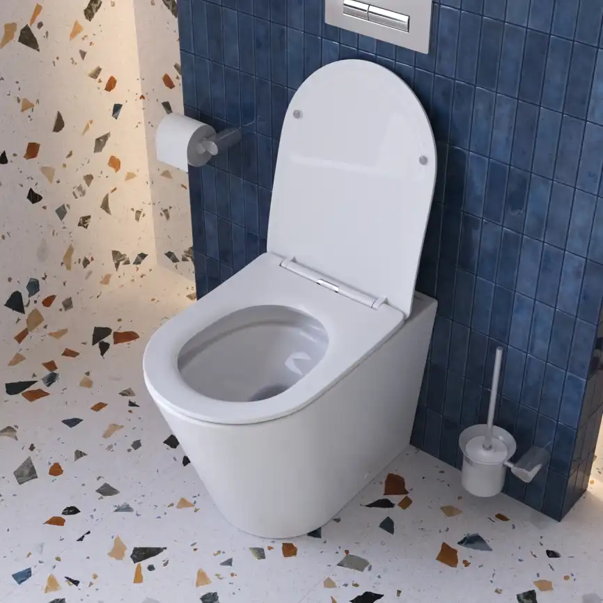 Унитаз приставной BelBagno FLAY-TOR BB1003CB-TOR/SC безободковый с сиденьем и смывом TORNADO фото 14