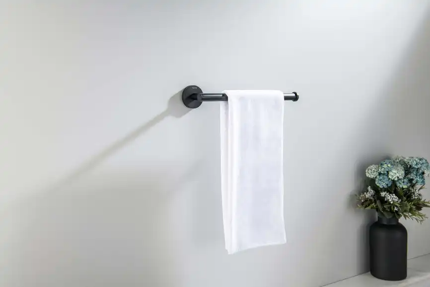 Держатель полотенец Aquatek Оберон AQ4219MB, Черный матовый фото 3