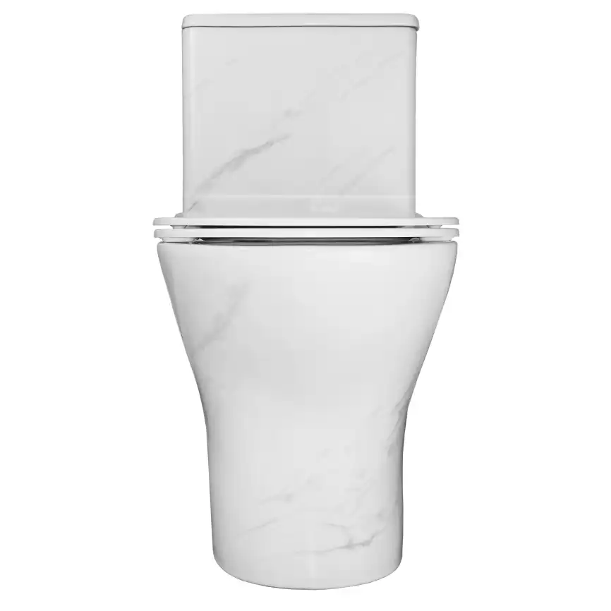 Унитаз-моноблок Azario Terni AZ-8618M безободковый, в комплекте с сиденьем микролифт, Белый мрамор фото 7