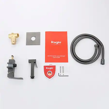 Смеситель с гигиеническим душем Raglo R01.52.09, Графит матовый фото 8