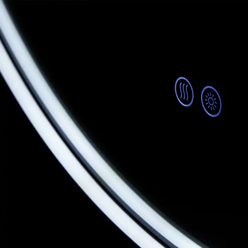 Зеркало с подсветкой AVS AZ 80 см, антипар, черное матовое фото 6