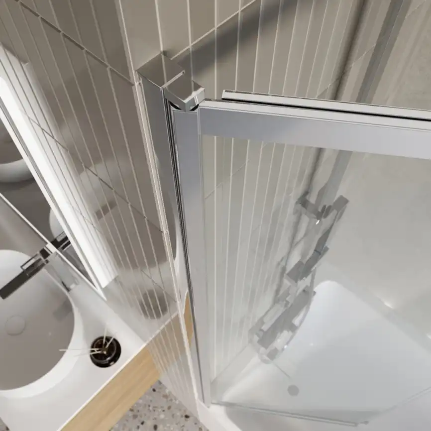 Душевая шторка на ванну BelBagno LUCE-VF-11-100/145-C-Cr стекло прозрачное, профиль Хром фото 3