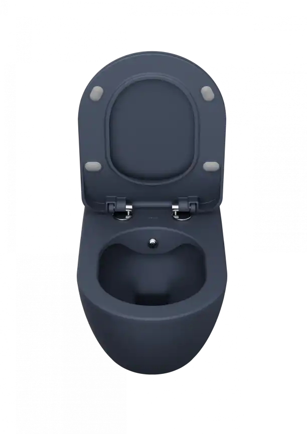 Унитаз подвесной безободковый с биде Creavit Free FE322-00BM00E-0000 с сиденьем микролифт Базальт матовый фото 3