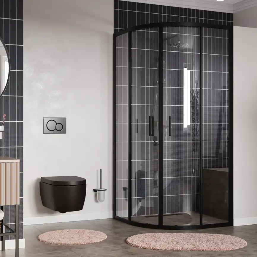 Душевой уголок WasserKRAFT Dill 61S 90х90 61S01 профиль Черный стекло Прозрачное фото 2