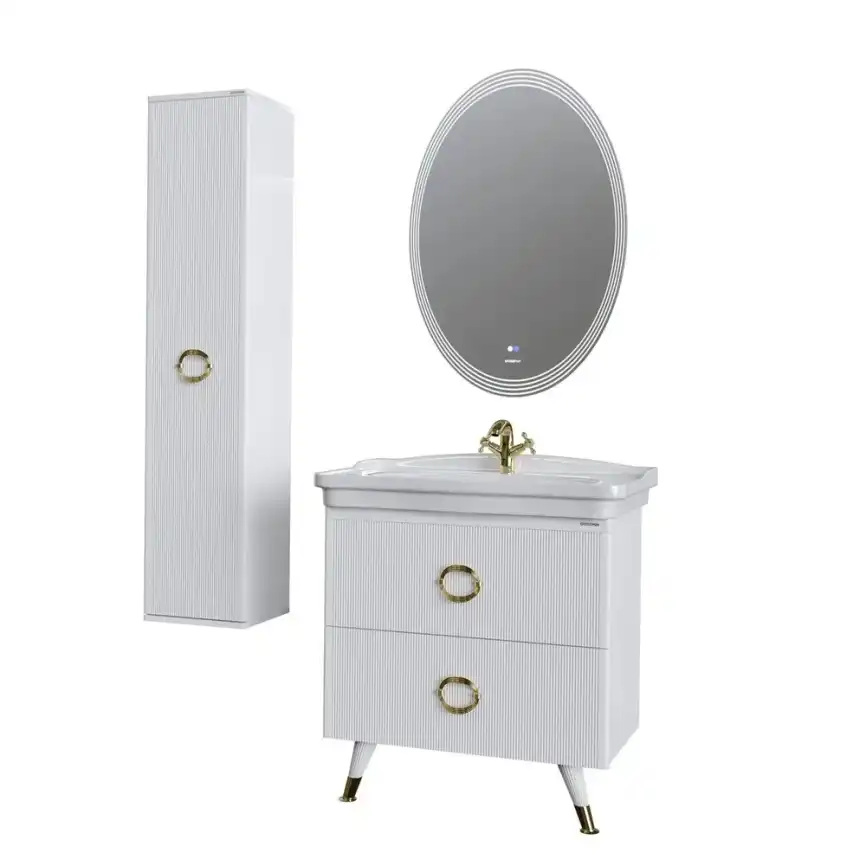 Тумба под раковину Grossman Атрио 85 напольная, белая глянцевая (108016) фото 5