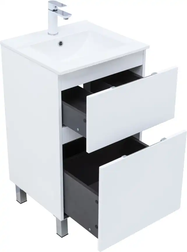 Тумба под раковину Aquanet Алвита New 50 напольная, белый матовый, 344131 фото 10