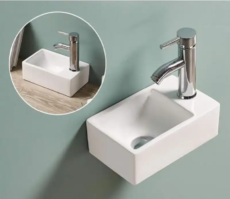 Умывальник CeramaLux 9048GTL 295х180х95 Подвесная цвет Белый фото 1