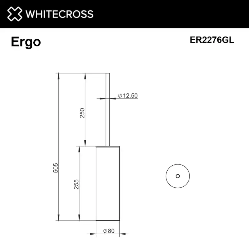 Ершик для унитаза Whitecross ERGO gold, ER2276GL, Золото глянцевое фото 2