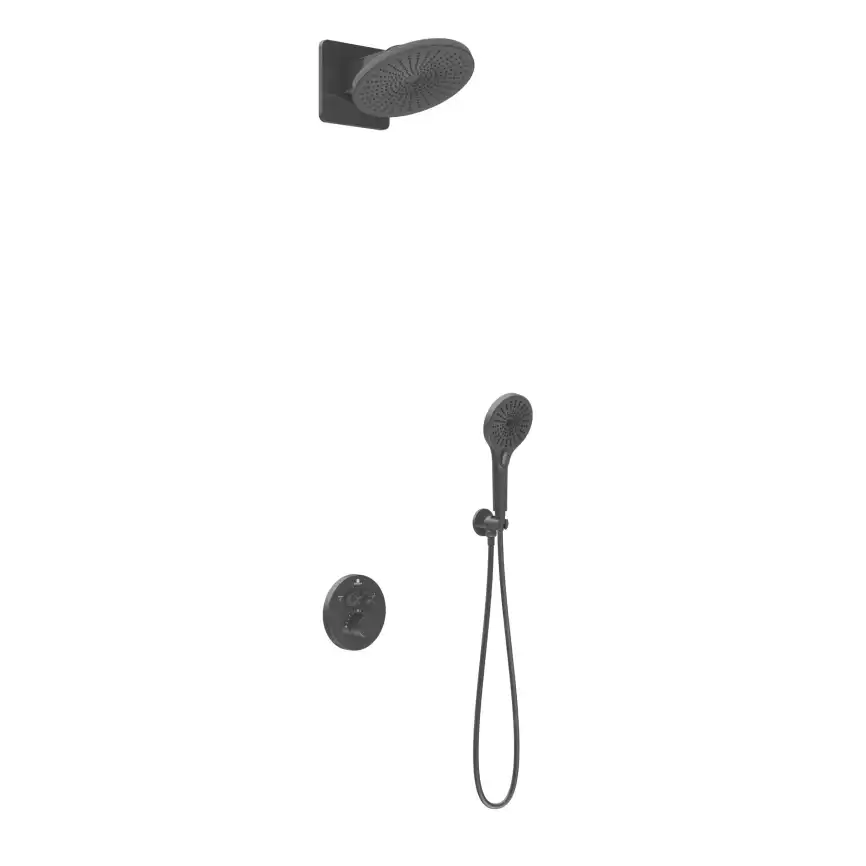 Душевая система  Vincea Inspire VSFW-3I22MT5GM VSFW-3I22MT5GM  с термостатом, встраиваемая, вороненная сталь фото 2