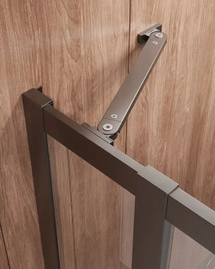 Душевой уголок CEZARES MOLVENO-A-22-90+20-C-GM-IV стекло Прозрачное, профиль Оружейная сталь фото 5