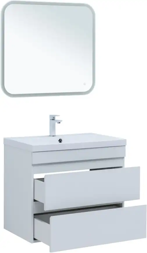 Тумба под раковину Aquanet Нота New 75 2 ящика, белый глянец 335418 фото 6