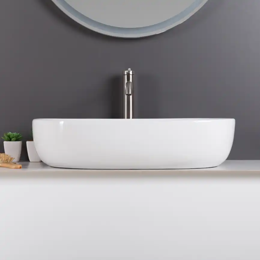 Раковина накладная BelBagno 595х415х140 BB1084, цвет Белый фото 5