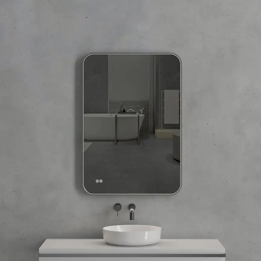 Зеркало с подсветкой AVS VI 70x100 см, антипар, черное матовое фото 2