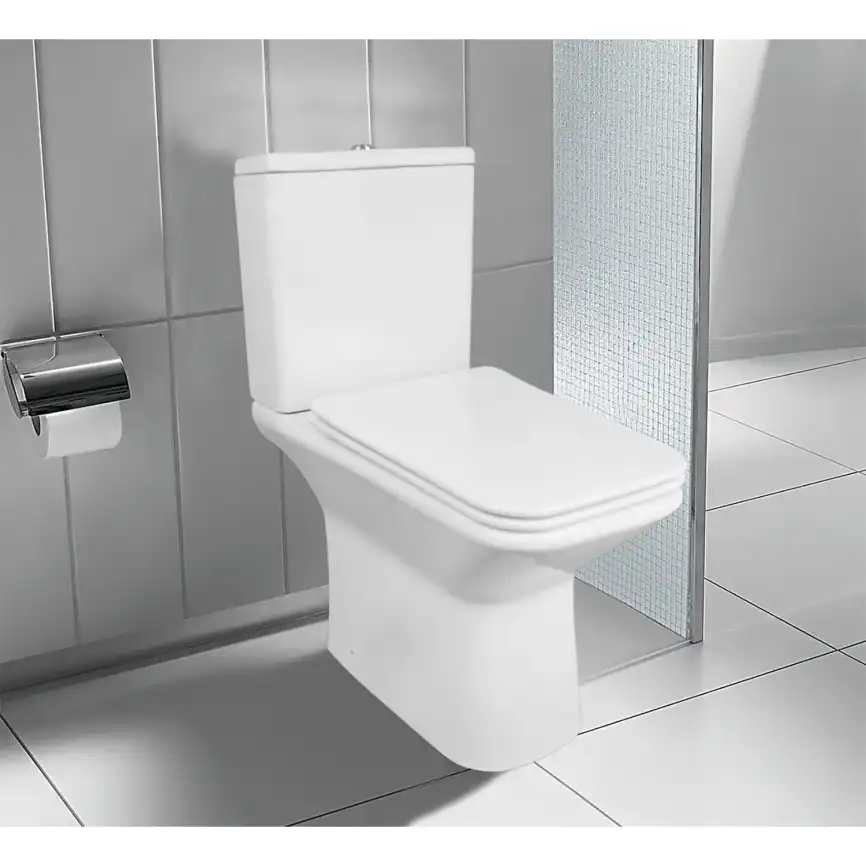 Унитаз-компакт Azario Sente AZ-1353B напольный, безободковый, с бачком и сидением микролифт, цвет белый фото 14