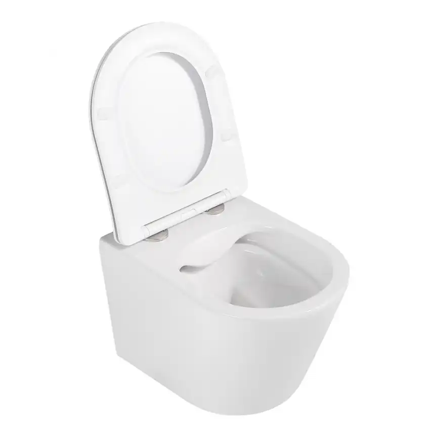 Подвесной унитаз ABBER Bequem AC1102 белый, безободковый, с сиденьем микролифт фото 2