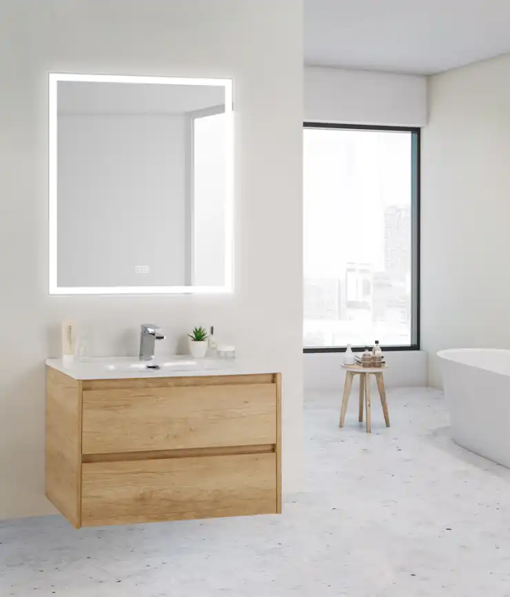 Зеркало BelBagno SPC-GRT 70х80 SPC-GRT-700-800-LED-TCH-WARM с подстветкой, сенсорный выключатель, с подогревом фото 8
