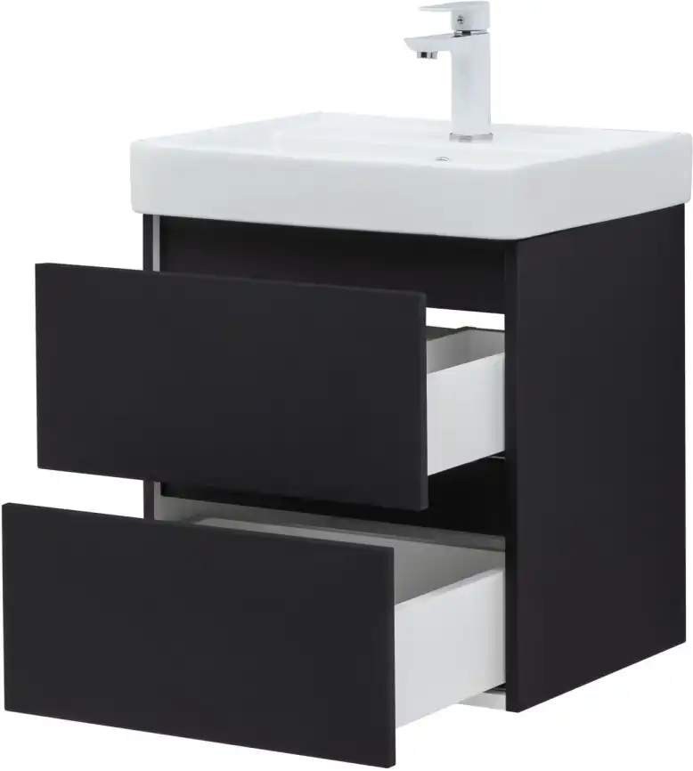 Тумба под раковину Aquanet Вега 2.0 50 черный, подвесная, 337952 фото 10