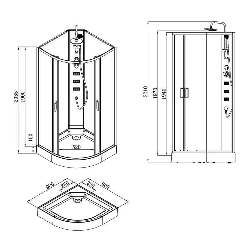 Душевая кабина Loranto NEO 90х90 CS-21811 с низким поддоном фото 2
