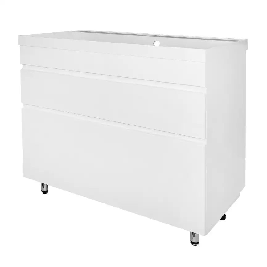 Тумба с раковиной Azario Эстима 80 CS00094596, напольная, Белая глянцевая фото 1