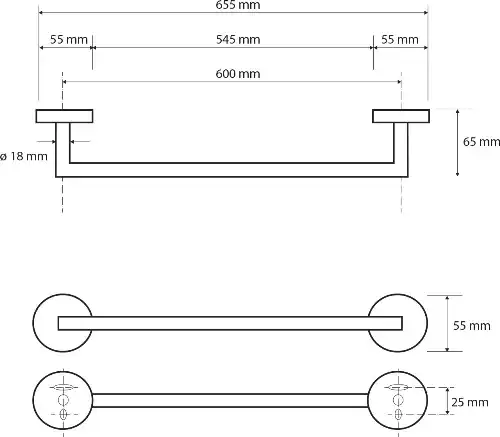 Полотенцедержатель 60 см BEMETA WHITE Белый матовый 104204044 фото 2