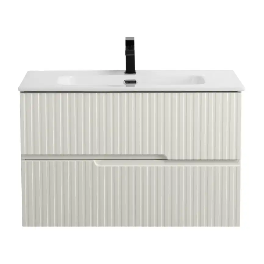 Тумба под раковину Cezares DUET-N 80 см, DUET-N-800-2C-SO-AS-P подвесная, Альпака брашированная фото 1