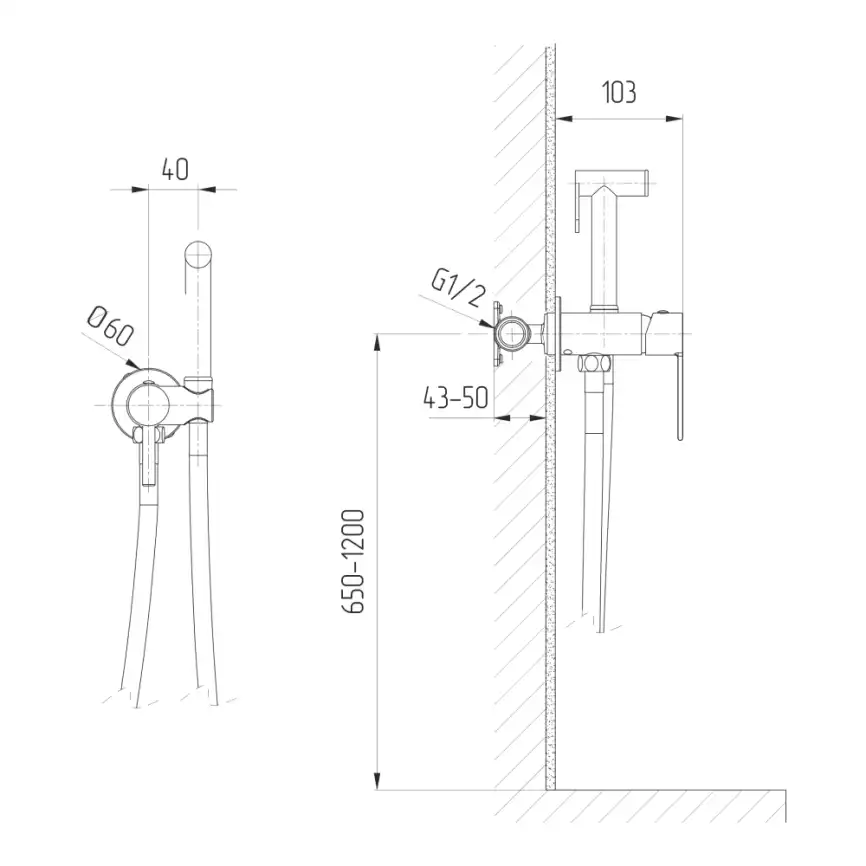 Гигиенический душ со смесителем AVS Elegant 811-431-BN, брашированный никель фото 15