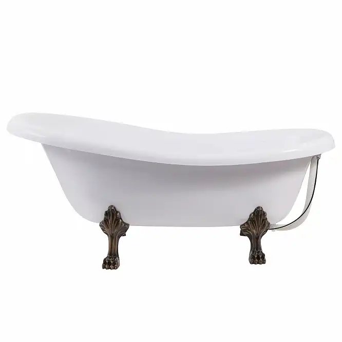 Ванна из литьевого мрамора  Aqua de Marco EDELWEISS 170х78 с бронзовыми ножками Белая 1170WBEDE фото 4