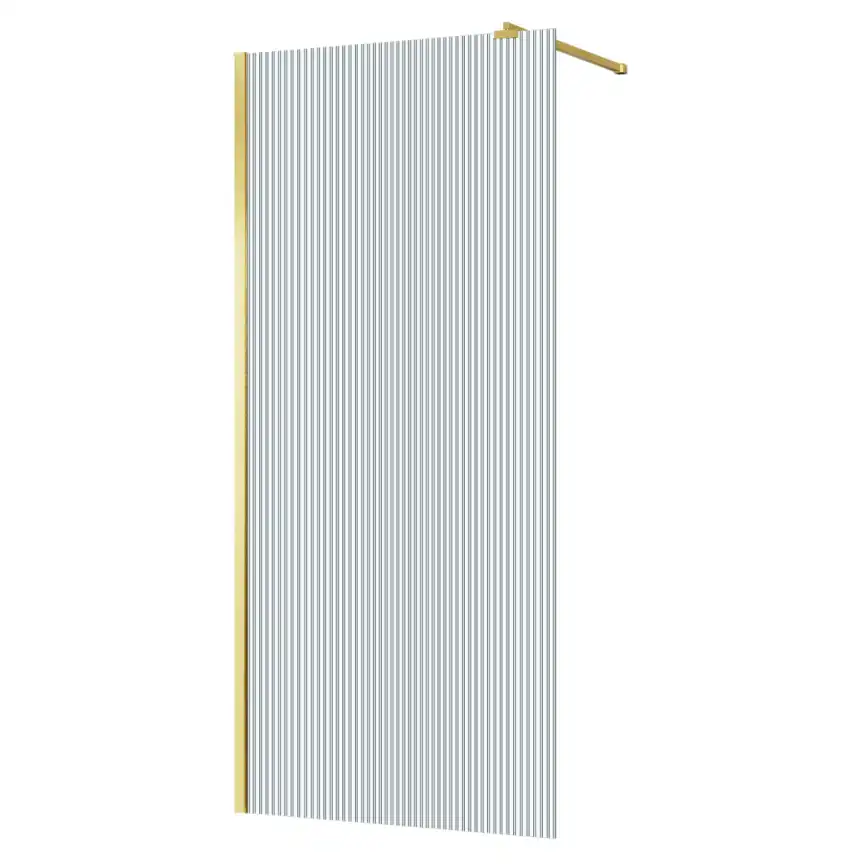 Душевая перегородка Azario Walk-in 120 AZ-251-120-BGL-CRF стекло 8 мм рифленое, профиль Золото матовое фото 2