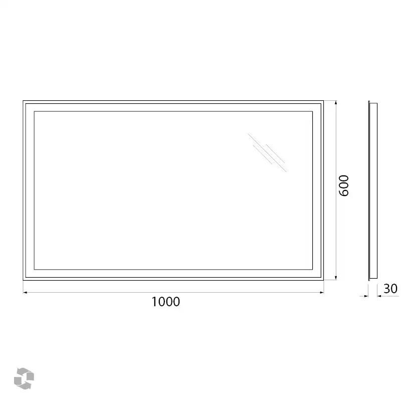 Зеркало BelBagno SPC-GRT 100х60 SPC-GRT-1000-600-LED-BTN с подстветкой, кнопочный выключатель фото 8