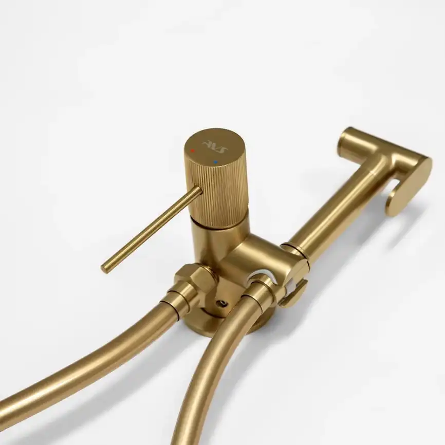 Гигиенический душ со смесителем AVS Pulse 811-031-BG, брашированное золото фото 4