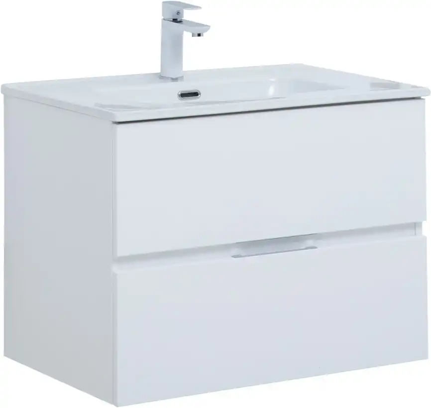 Тумба под раковину Aquanet Алвита New 70 2 ящика, белый матовый 303909 фото 1