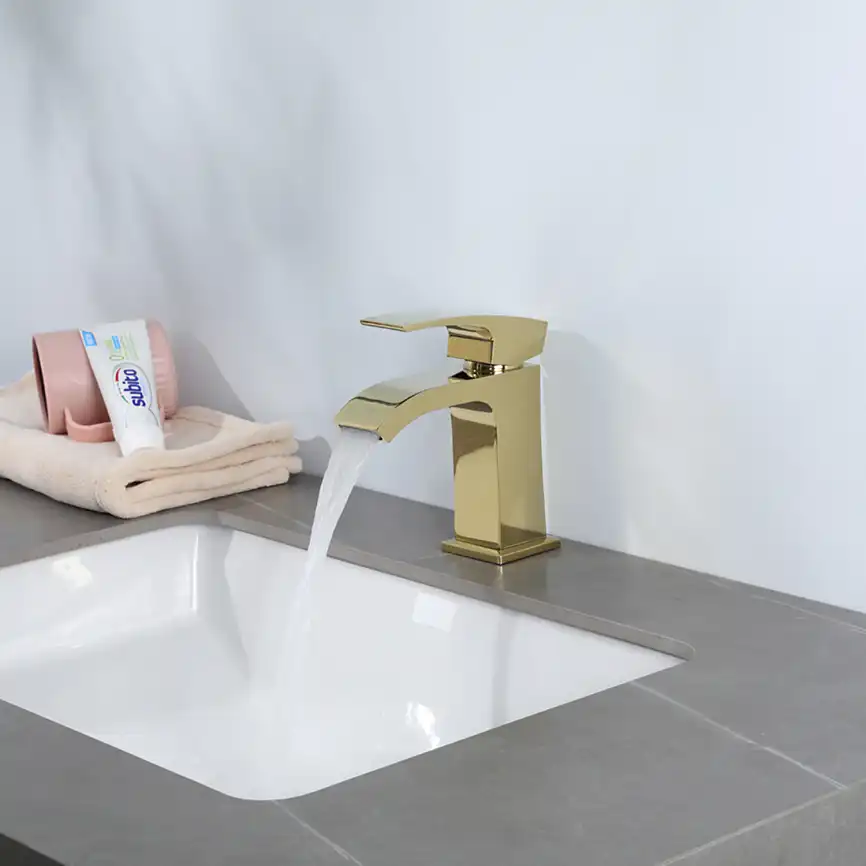 Смеситель для раковины Gappo G1007-3, Золото глянцевое фото 11