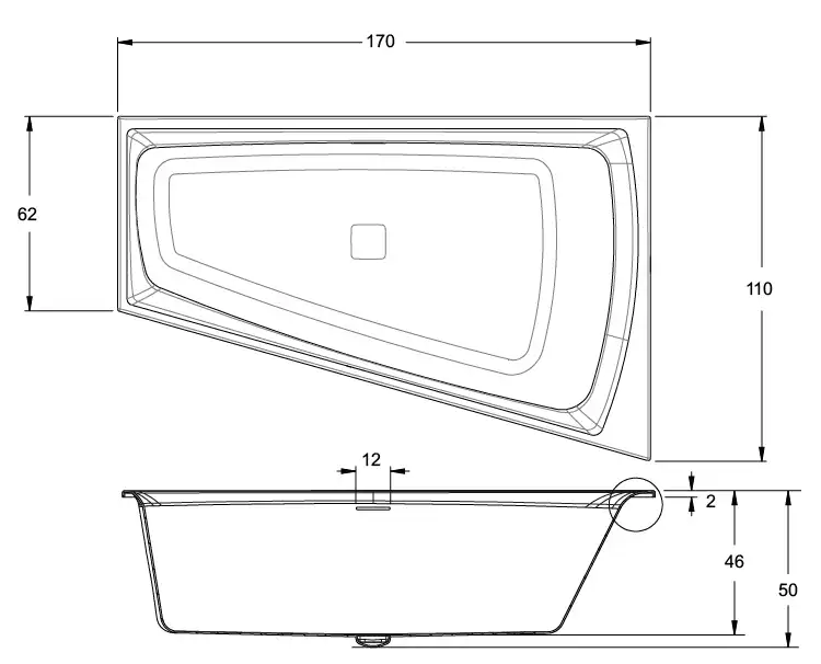 Акриловая ванна Riho STILL SMART 170x110 L левосторонняя B102001005 фото 5
