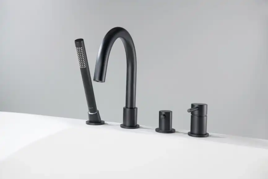 Смеситель на борт ванны Aquatek Европа AQ1348MB, однорычажный, с внутренней частью, Черный матовый фото 2