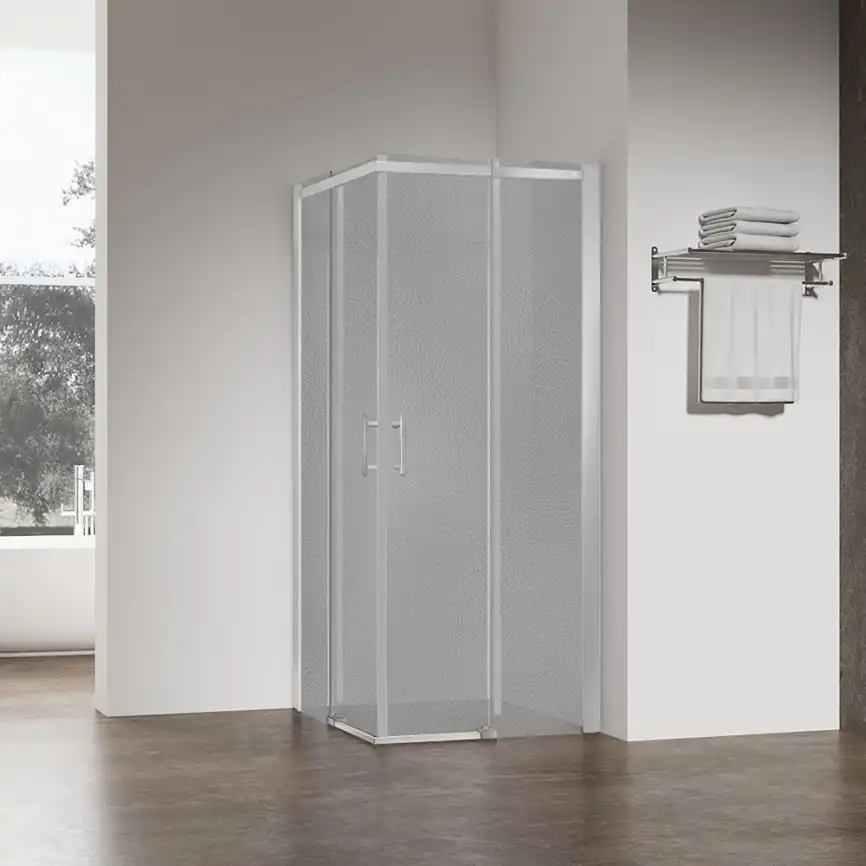 Душевой уголок Veconi Rovigo RV-50CH 90х90х195, профиль Хром, стекло матовое pear (RV50CH-9090-02-C8) фото 1