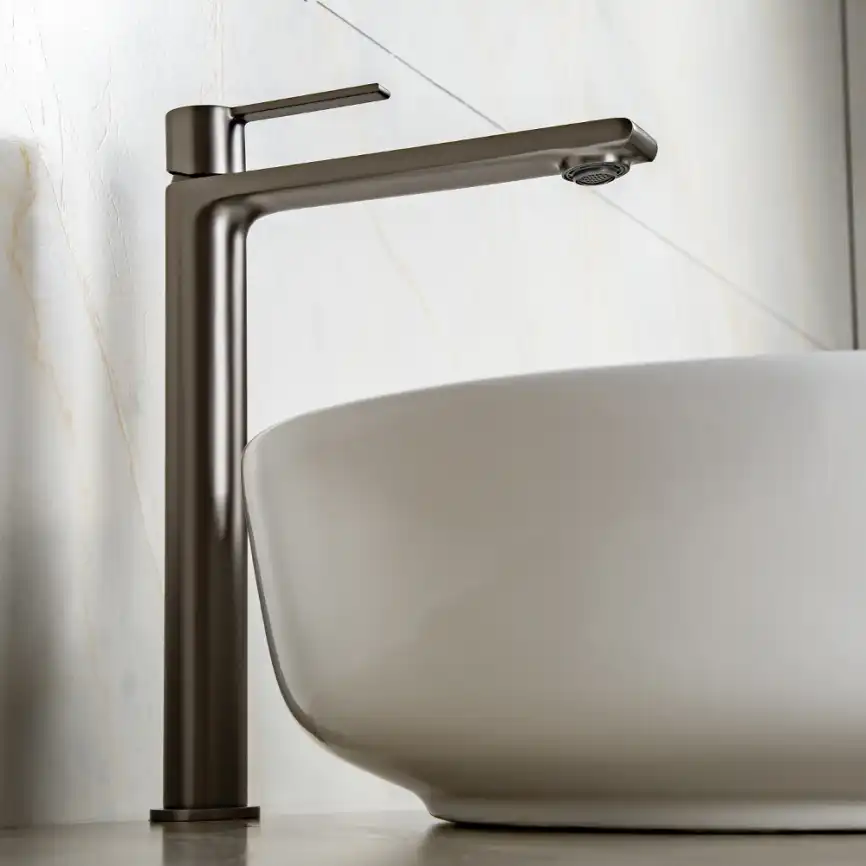 Смесители для раковины AVS Elegant 811-401-GM высокий, оружейная сталь фото 9