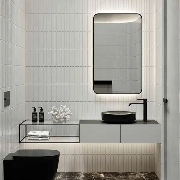 Зеркало с подсветкой AVS Неро 60x100 см, черное фото 2