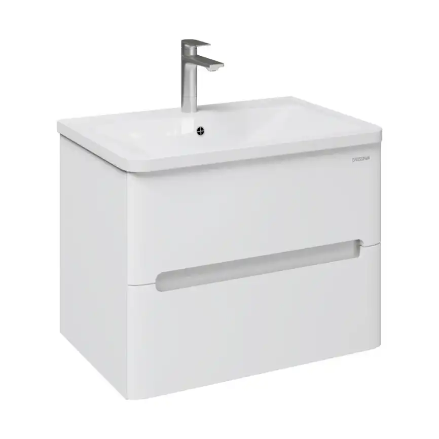 Тумба под раковину Grossman Адель-Норма 70 подвесная, белая глянцевая (107017) фото 1