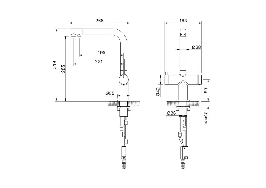 Смеситель для кухни Aquatek Европа AQ1385BG, Золото матовое фото 2