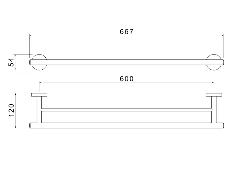 Держатель полотенец 600 мм Aquatek Оберон AQ4230CR двойной, Хром фото 2