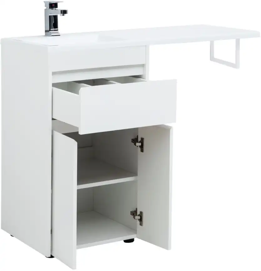 Тумба под раковину Aquanet Токио 110/48 белый (напольная, 1 ящик, 2 дверцы) 237744 фото 9