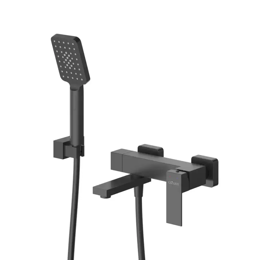 Смеситель для ванны и душа Cezares SLIDER-VD-NOP, Черный матовый фото 1