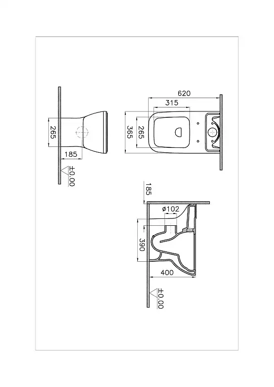 Унитаз компакт Vitra Integra Square Open-Back 9833B003-7205 с бачком и сиденьем Микролифт фото 2