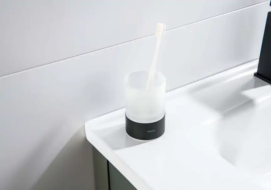 Стакан для ванной Aquatek Лира AQ4428MB настольный, Черный матовый фото 3