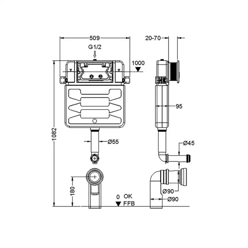 Унитаз с инсталляцией SET BW AQUATEK ЛИБРА N-030 3в1 с сиденьем микролифт и Белой клавишей смыва фото 10