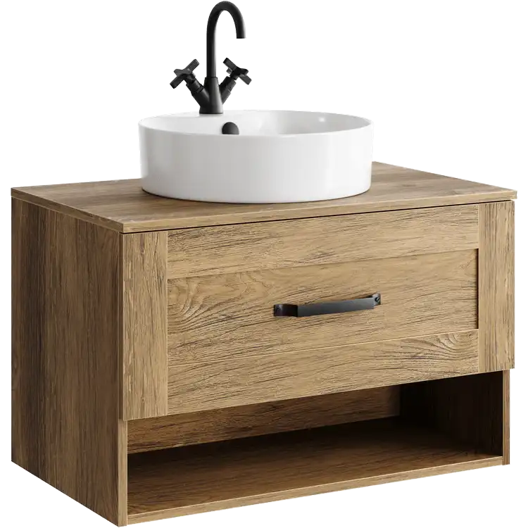 Тумба под умывальник подвесная Aqwella Craft 80 см, CRF0108DB, цвет Дуб балтийский фото 1