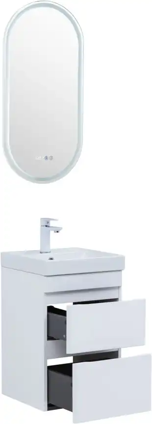 Тумба под раковину Aquanet Слим 40 белый сатин, 346045 фото 6