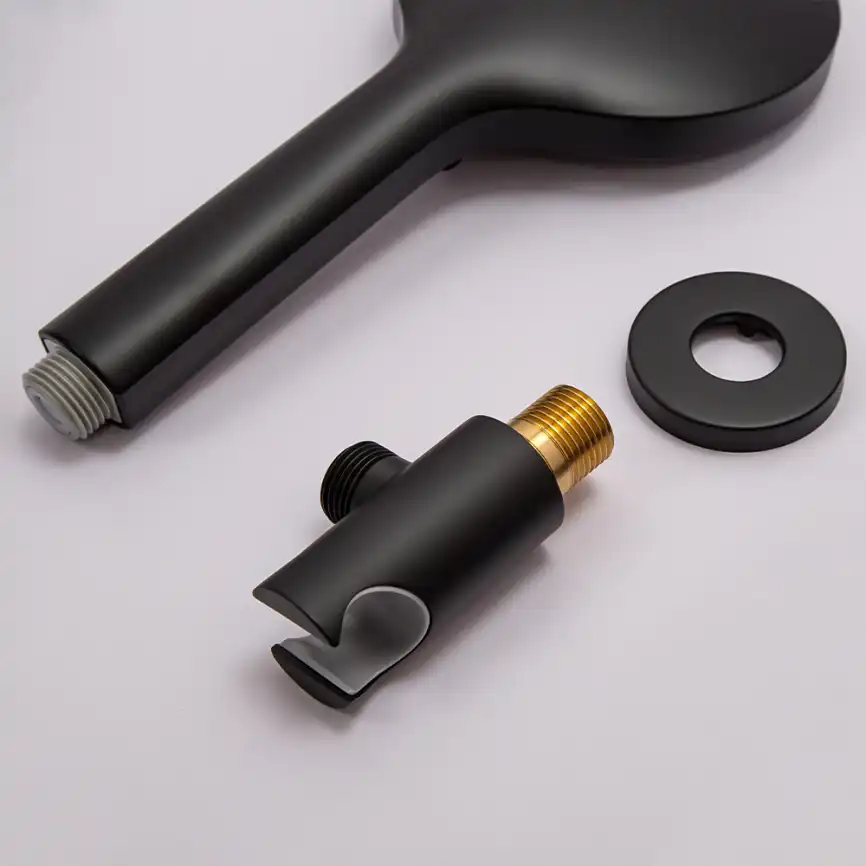 Встраиваемая душевая система AVS SLIMMER 811-141-MB с изливом, черный матовый фото 5