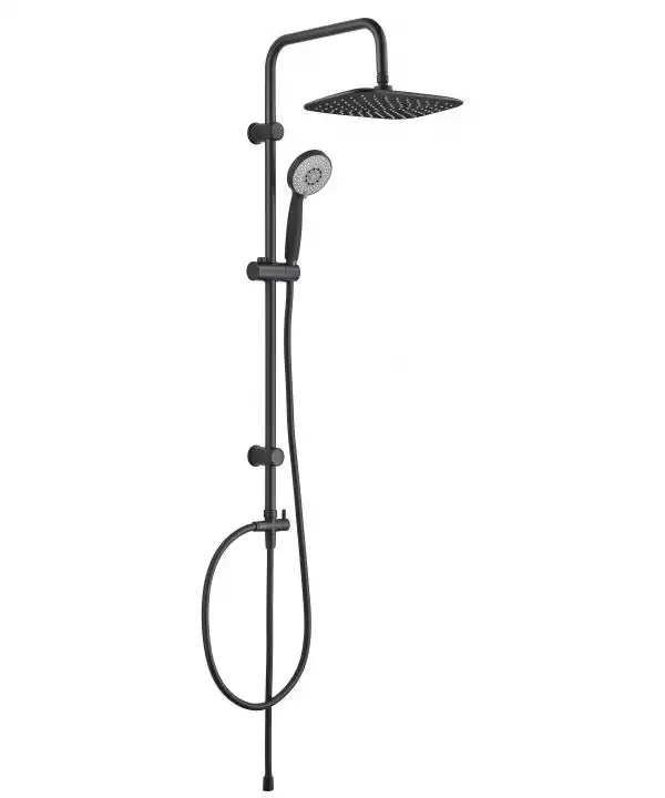 Душевая система Aquanet Passion AF300-70-RC-B для ванны и душа без смесителя, с верхним и ручным душем, Черный матовый фото 5