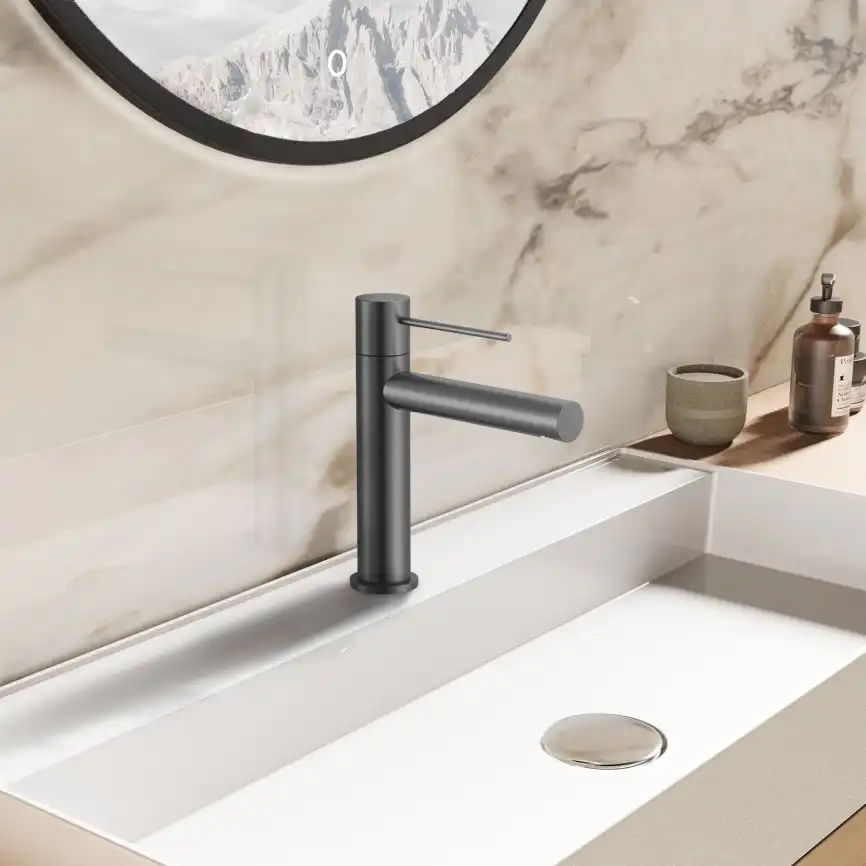 Смеситель для раковины Vincea Aspire VBF-4AS01GM, вороненая сталь фото 1